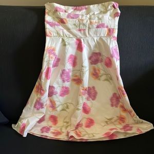 Cream colored floral cocktail dress